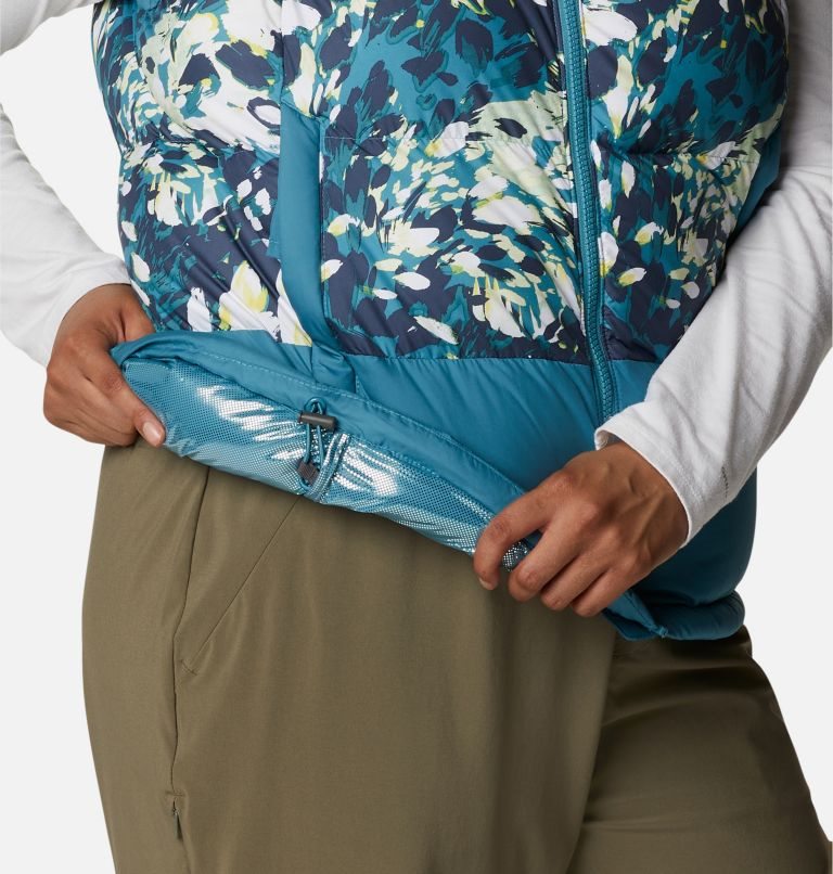 Women's Columbia Pike Lake II Insulated Vests Turquoise / Flower | Plus Size CA-Z5068